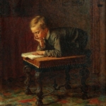 Eastman Johnson - Reading Boy - Un repose-pied…