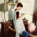 Francesco Serra Castellet (1912-1976), Girl reading in an interior