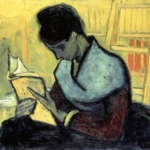La lectrice de roman - Vincent Van Gogh – 1888 (échelle de bibliothèque)