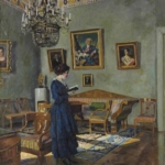 Sergei Arsenevich Vinogradov (Russian, 1870-1938) - Young Woman Reading, 1919