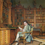 Johann Hamza, le bibliophile - Fauteuil et table de lecture